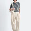 Striped V-Neck Wool T-Shirt