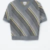 Striped V-Neck Wool T-Shirt
