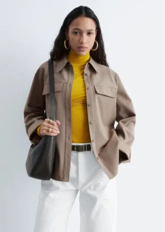 Structured wool-cotton shirt