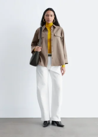 Structured wool-cotton shirt