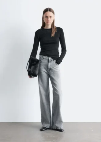 Studded Wide-Leg Jeans