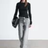 Studded Wide-Leg Jeans