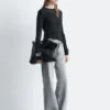 Studded Wide-Leg Jeans