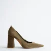 Suede Block-Heel Pumps