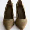 Suede Block-Heel Pumps