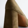Suede Block-Heel Pumps