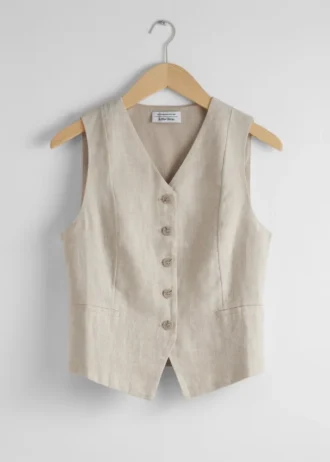Tailored Linen Vest