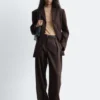 Wool-Blend Tailored Trousers