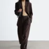 Wool-Blend Tailored Trousers