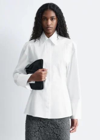 Tapered Tie-Belt Shirt