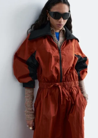 Technical Drawstring Midi Dress
