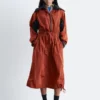 Technical Drawstring Midi Dress