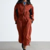 Technical Drawstring Midi Dress