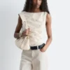 Textured Boatneck Top