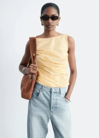 Textured Boatneck Top