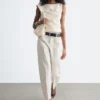 Textured Boatneck Top