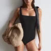 Textured Bow Tie Swimsuit