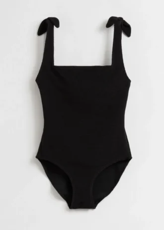 Textured Bow Tie Swimsuit