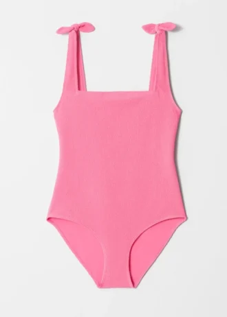 Textured Bow Tie Swimsuit