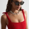 Textured Bow Tie Swimsuit