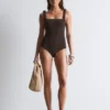 Textured Bow Tie Swimsuit