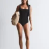 Textured Bow Tie Swimsuit