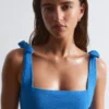 Textured Bow Tie Swimsuit