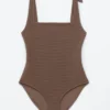 Textured Bow Tie Swimsuit