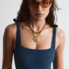 Textured Bow Tie Swimsuit
