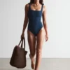 Textured Bow Tie Swimsuit