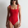 Textured Bow Tie Swimsuit