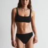 Textured High-Waist Bikini Briefs