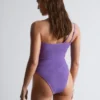 Textured One-Shoulder Swimsuit