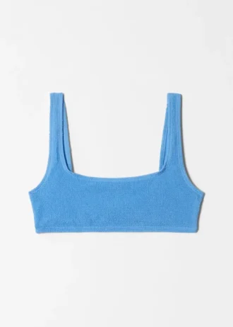 Textured Square-Neck Bikini Top