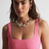 Textured Square-Neck Bikini Top