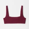 Textured Square-Neck Bikini Top