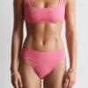 Textured Square-Neck Bikini Top