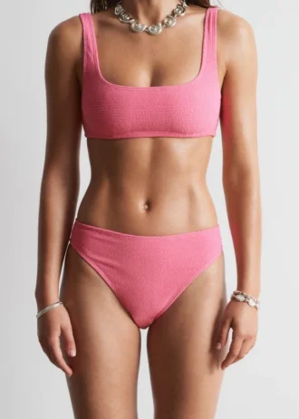 Textured High-Waist Bikini Briefs