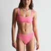 Textured Square-Neck Bikini Top