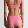 Textured Square-Neck Bikini Top