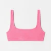 Textured Square-Neck Bikini Top