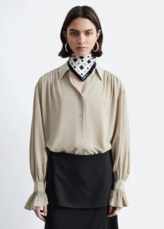 Tie-Back Gathered Blouse