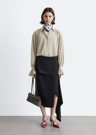 Tie-Back Gathered Blouse