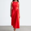 Tie-Back Midi Dress