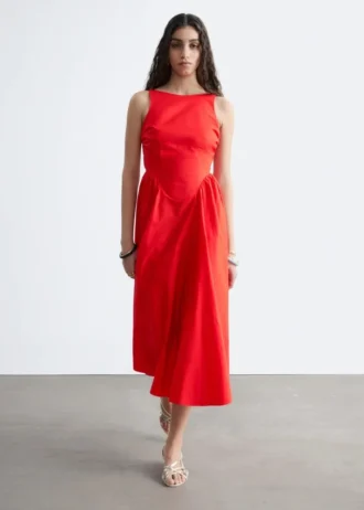 Tie-Back Midi Dress