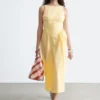 Tie-Back Midi Dress