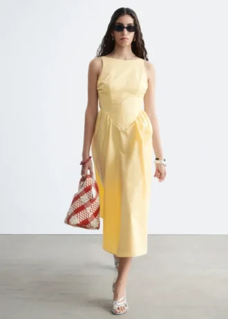 Tie-Back Midi Dress