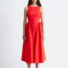 Tie-Back Midi Dress