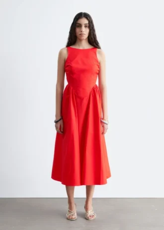 Tie-Back Midi Dress