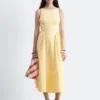 Tie-Back Midi Dress